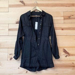 Urban Outfitters Shorts Coverall Romper Black